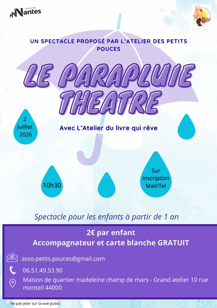 Spectacle : Le parapluie théâtre