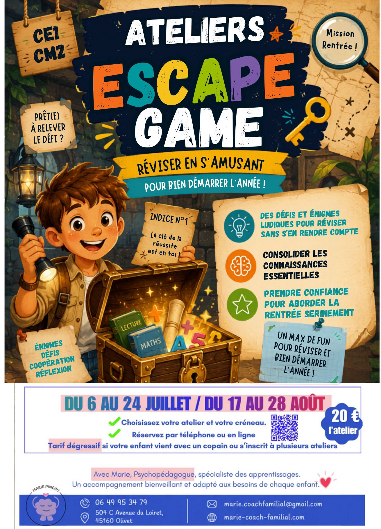 Les ateliers de l'été à Olivet - Escape Game