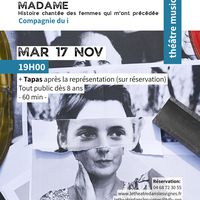 Spectacle de théâtre musical : « Madame - Histoire chantée des femmes qui m’ont précédée » – Compagnie du i