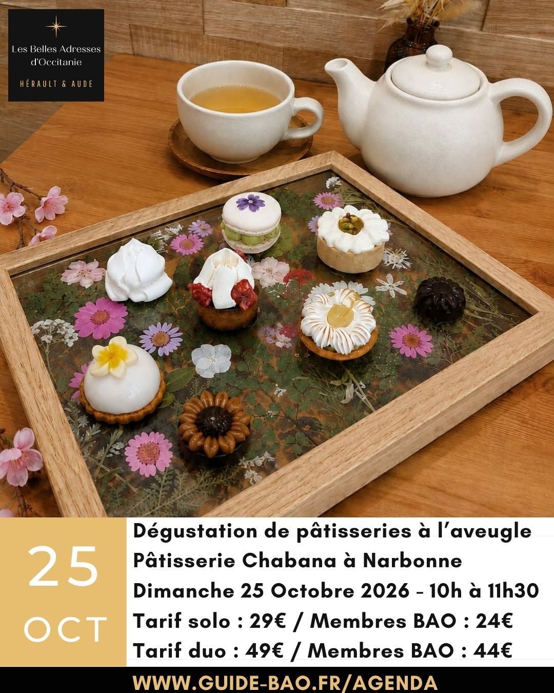 Dégustation de pâtisseries gastronomiques à l'aveugle / Chabana Narbonne