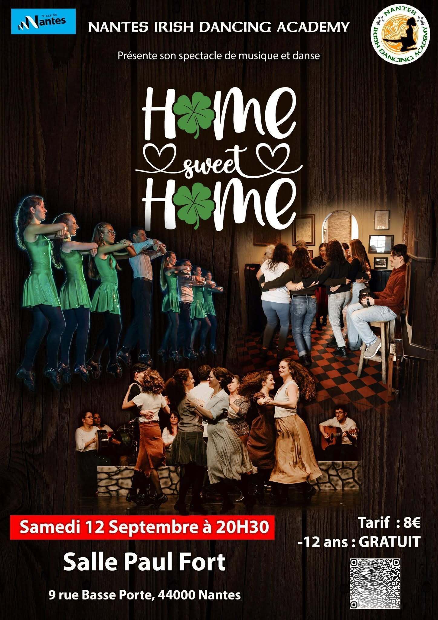 Affiche Spectacle de musique et danse irlandaises "HOME SWEET HOME"