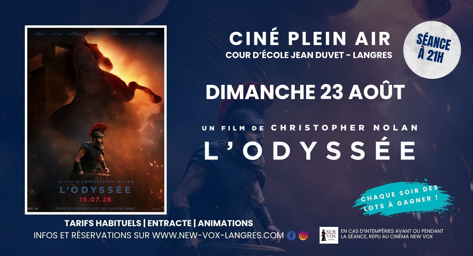 Ciné Plein Air : "L'odysée : Ulysse ? Quelle odysée !"  Soirée de clôture