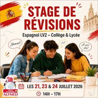 Stage de révisions Espagnol LV2 (15-18 ans) – Juillet 2026