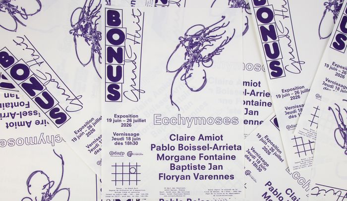 Ecchymoses, une exposition collective de Claire Amiot, Pablo Boissel-Arrieta, Morgane Fontaine, Baptiste Jan & Floryan Varennes
