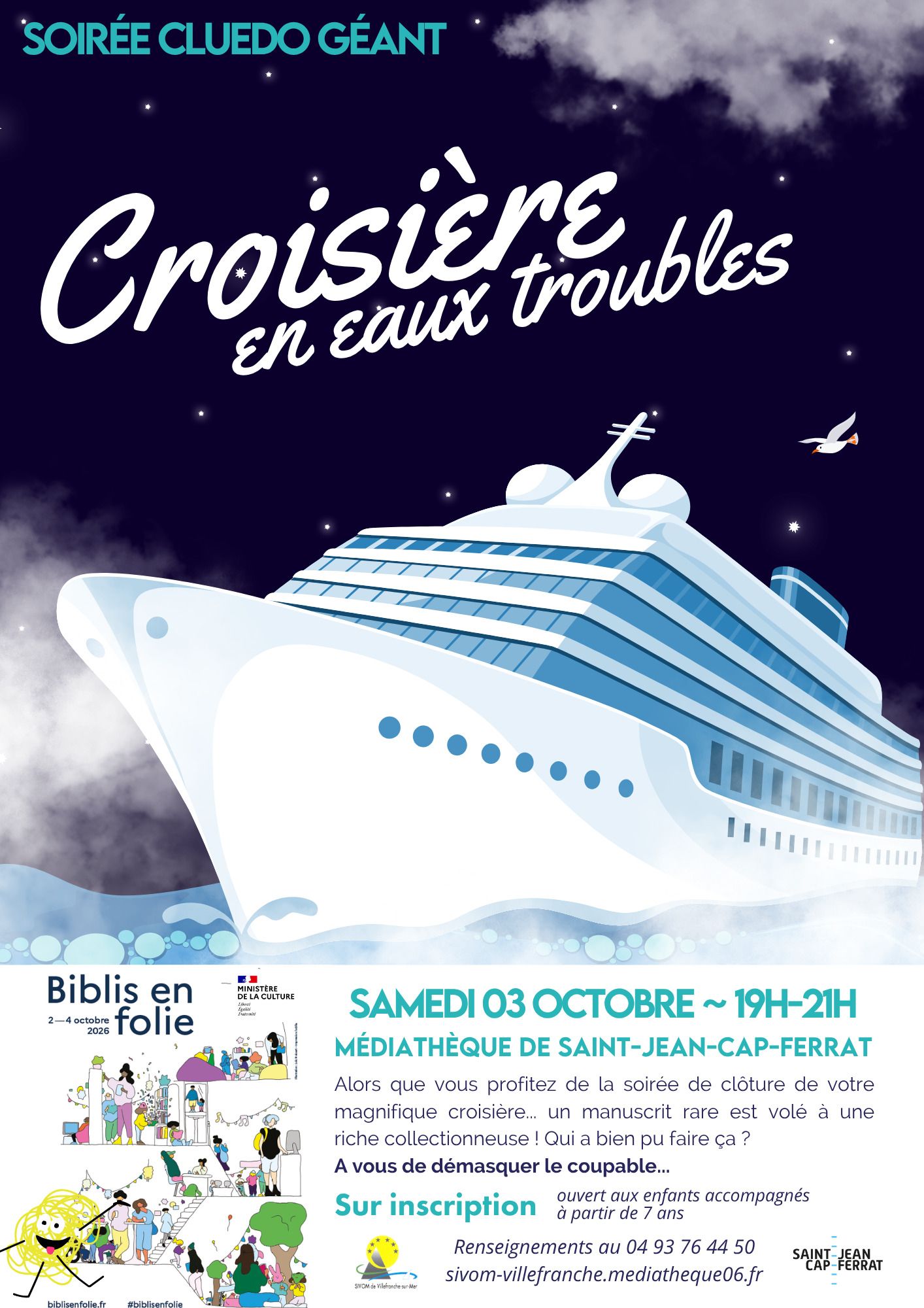 Grande soirée Cluedo géant 'Croisière en eaux troubles'