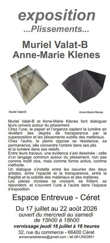 Plissements - Muriel Valat-B & Anne-Marie Klenes