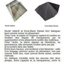Plissements - Muriel Valat-B & Anne-Marie Klenes