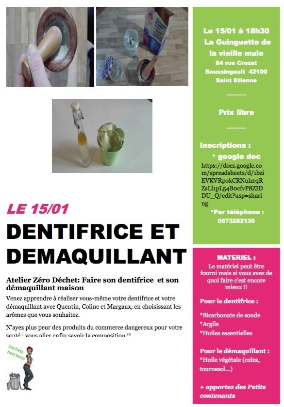 (atelier) Fabriquez votre dentifrice et votre démaquillant c'est épatant !