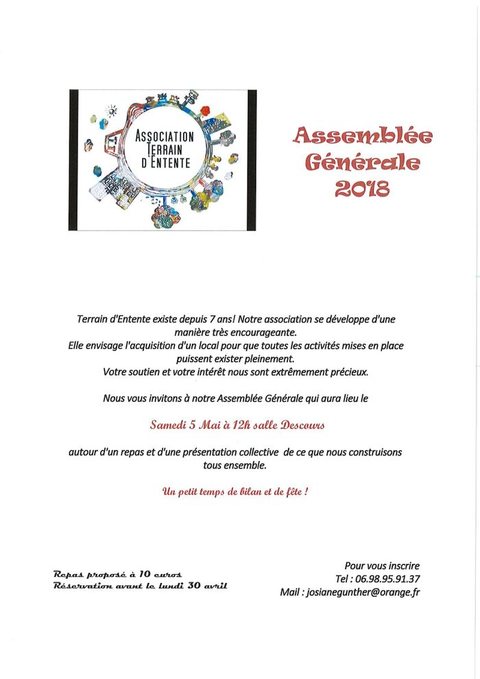 ASSEMBLEE GENERALE TERRAIN D'ENTENTE
