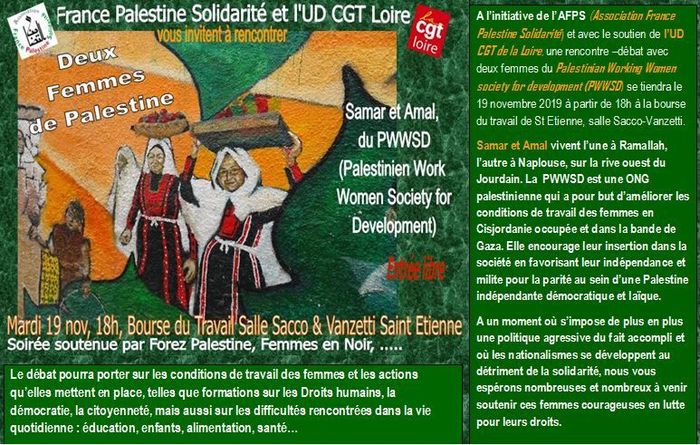 (rencontre-débat) Deux femmes de Palestine, Samar et Amal