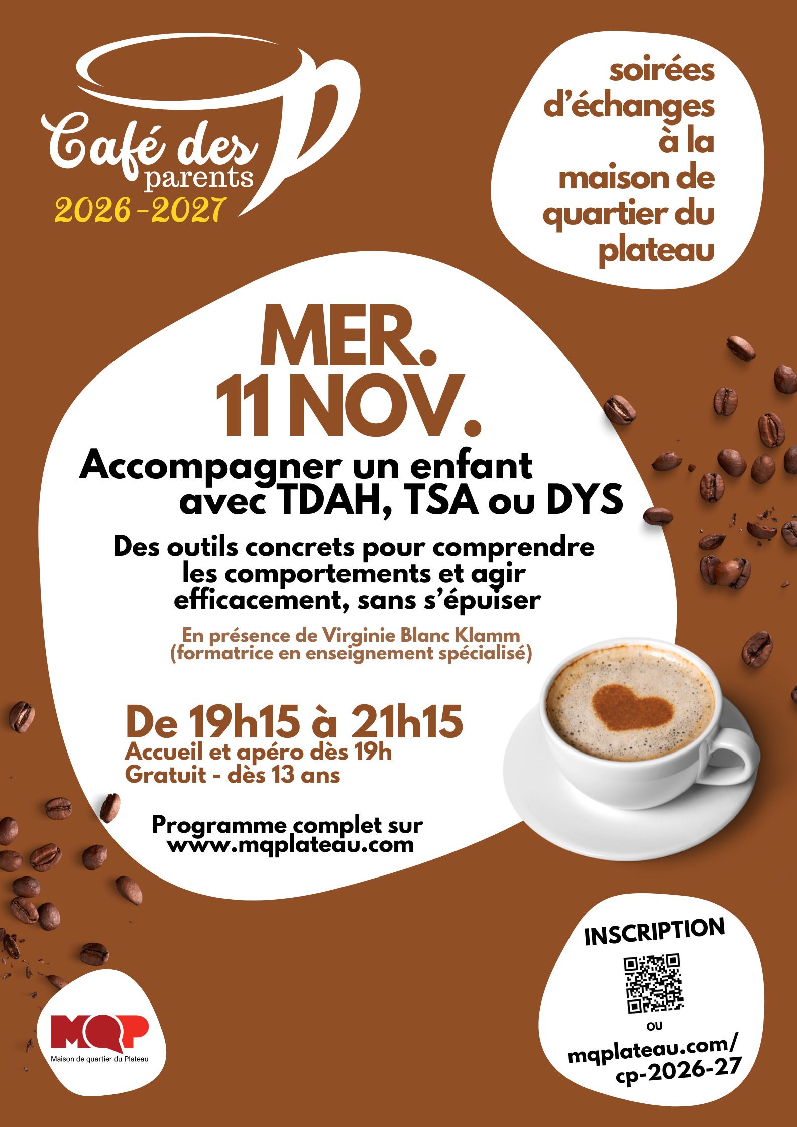 Café des parents : accompagner un enfant avec TDAH, TSA, DYS, ...