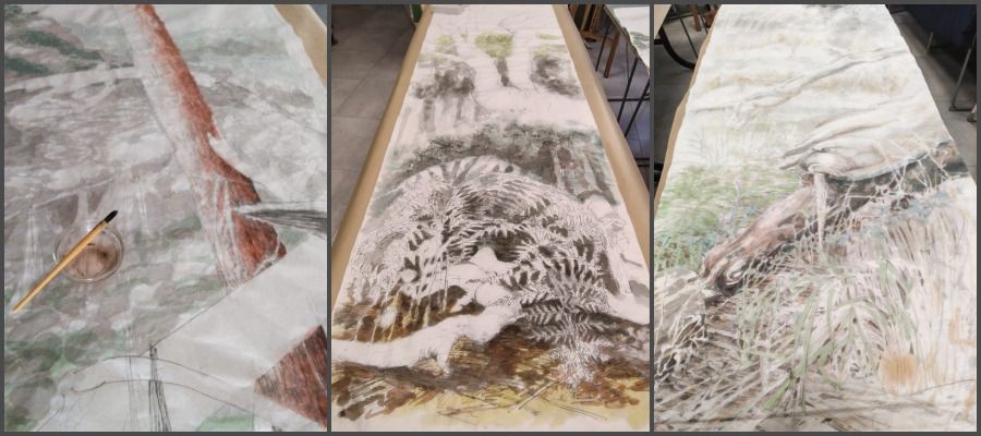 Réaliser un kakemono à l'encre sur papier de riz : thématique végétale