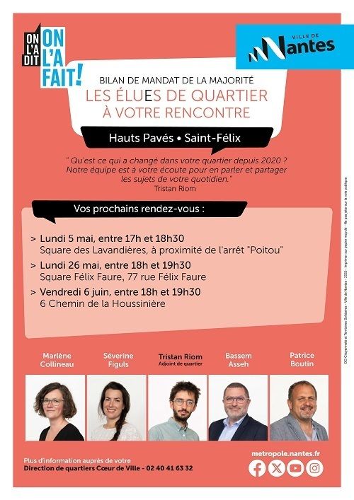 Les élues et élus de quartier à votre rencontre