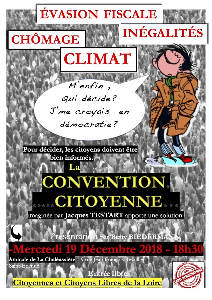 (conférence) LA CONVENTION CITOYENNE, une solution imaginée par Jacques TESTART