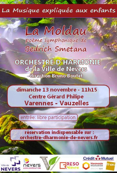 Concert de l'Orchestre d'Harmonie de la Ville de Nevers. La Moldau de B. Smelatana.