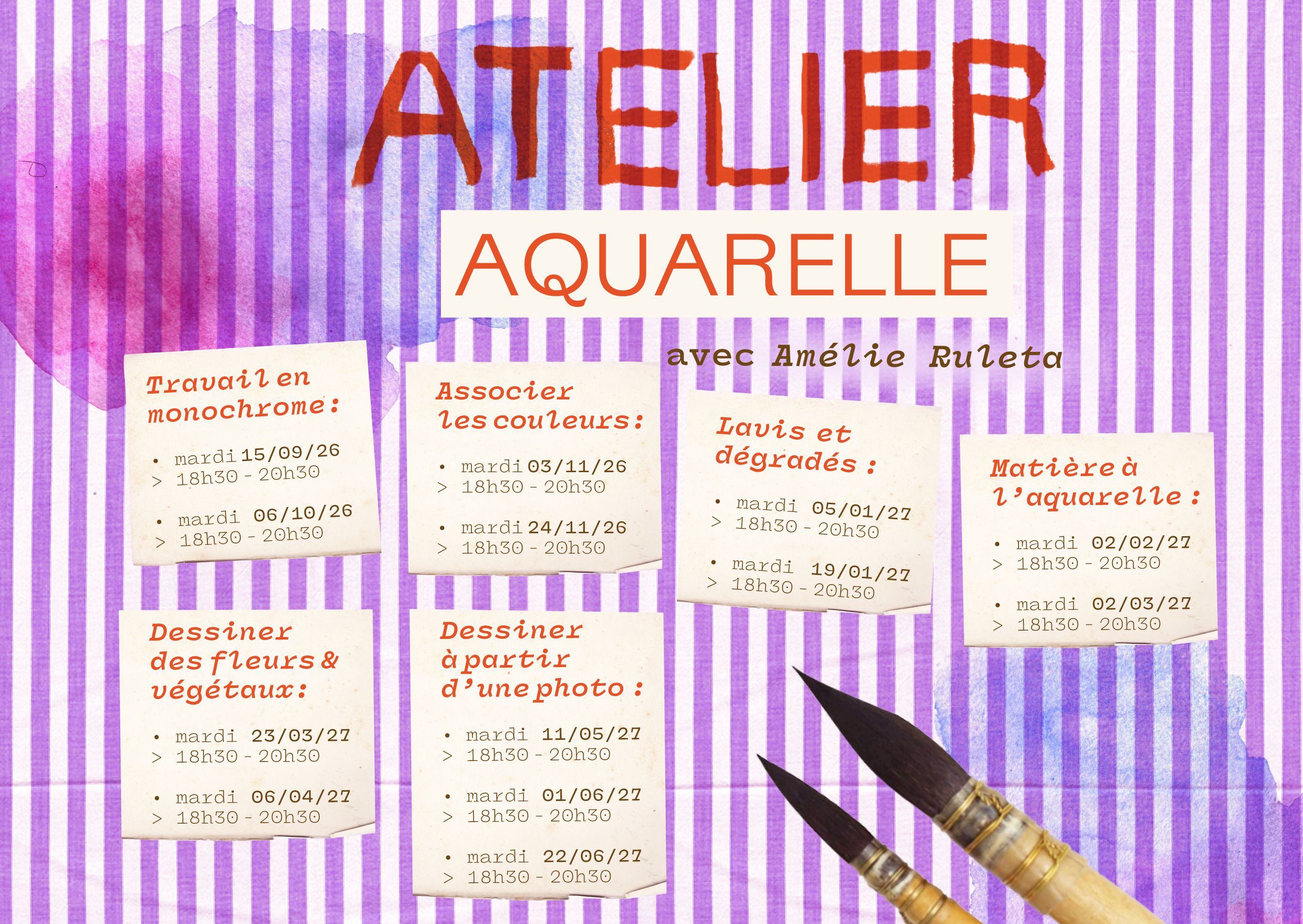 ATELIERS AQUARELLE 2026/2027