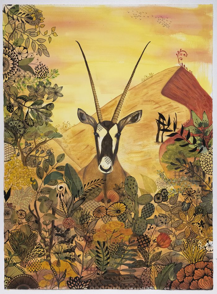 En associant l’encre, le liner, le crayon et la peinture, l’artiste vous invite à explorer la beauté subtile de la faune et de la flore.