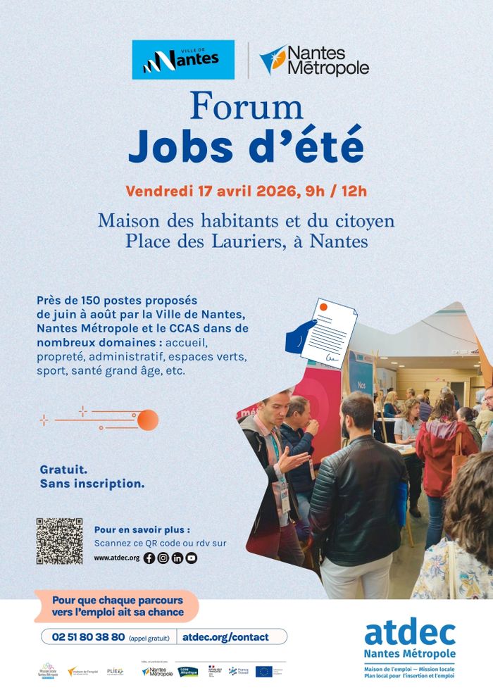Forum Jobs d'été 2026 de la Ville de Nantes et de Nantes Métropole