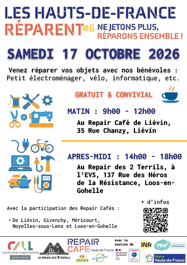 Les Hauts-de-France réparent - Regroupement de Repair Café sur Liévin et Loos-en-Gohelle !