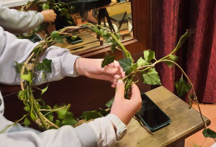 [sortie créative] Couronne de Noël en vannerie buissonnière
