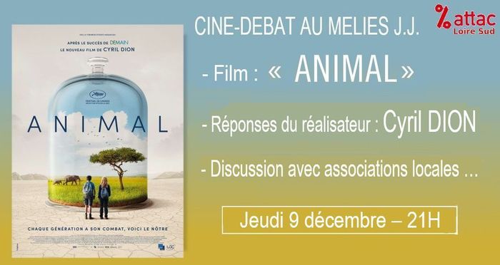 (CINE-DEBAT) ANIMAL + réponses du réalisateur Cyril Dion + discussion.
