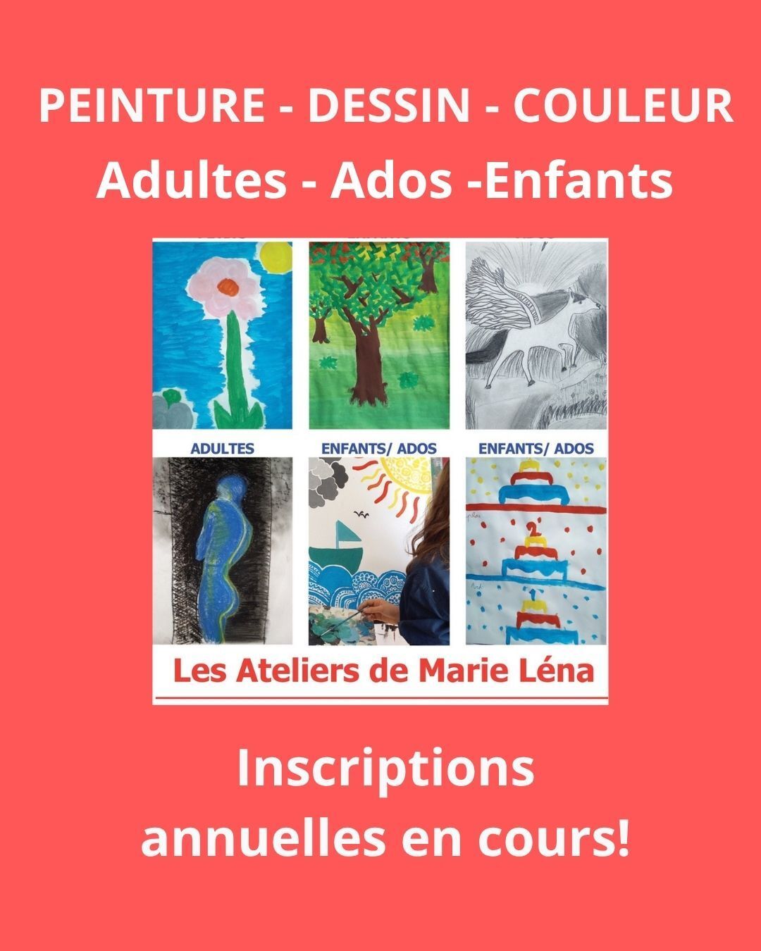 ATELIERS DESSIN PEINTURE COULEUR par Les Ateliers de Marie Léna