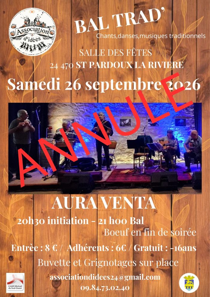 Affiche, Bal trad Annulé