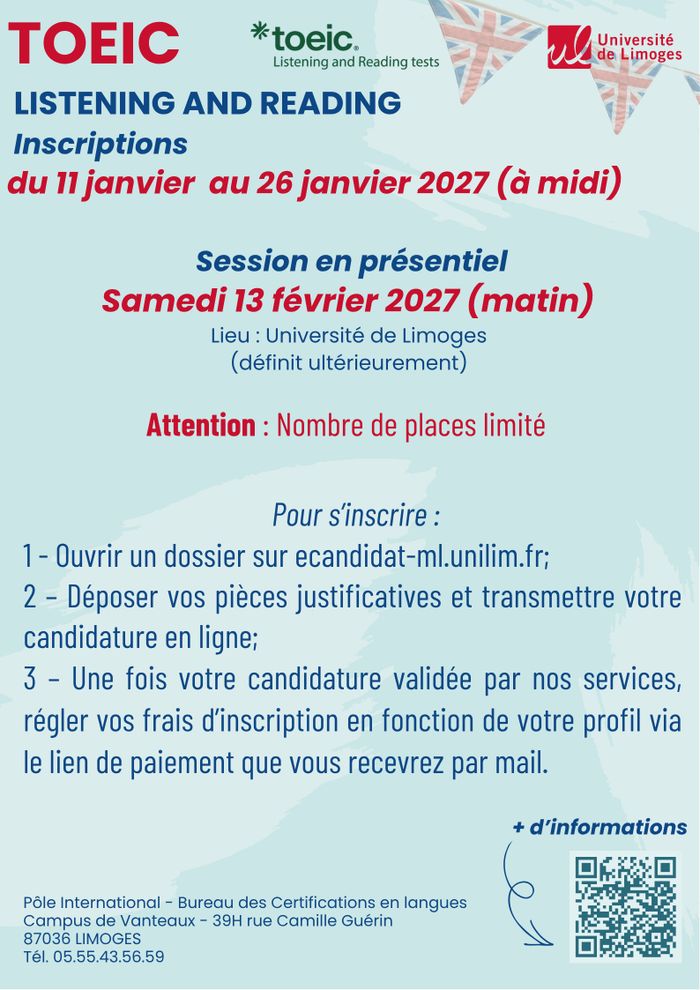 Inscriptions au TOEIC