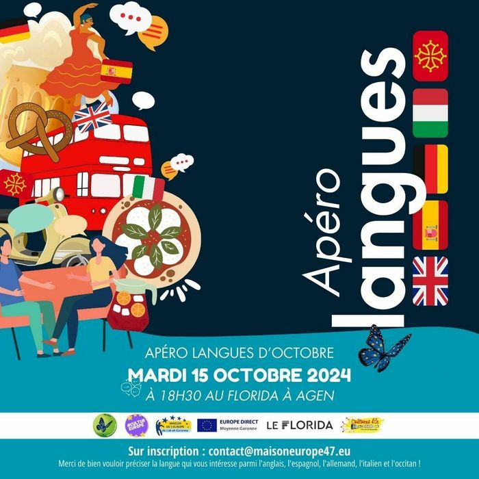 🍹🌍 Les Apéros Langues reviennent le 15 octobre à 18h30 au Florida