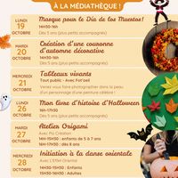 Programme des vacances de la Toussaint
