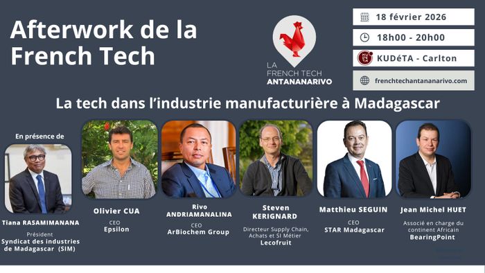 Afterwork French Tech Antananarivo - 18/02/2026 – «La tech dans l’industrie manufacturière à Madagascar  »