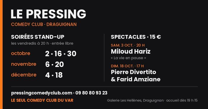 Le Pressing Comedy Club - SOIREE STAND-UP