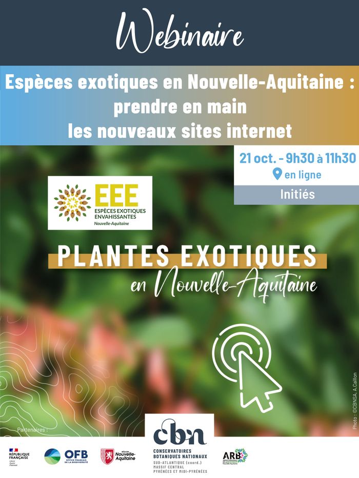 Webinaire - Espèces exotiques en Nouvelle-Aquitaine : prendre en main les nouveaux sites internet