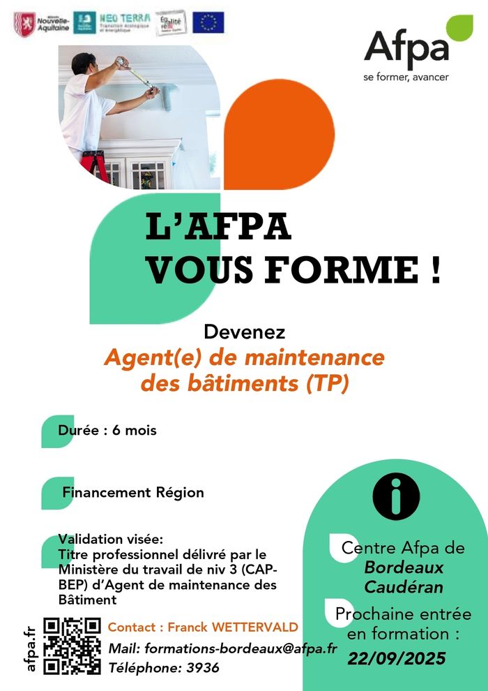 Formez vous au métier d'Agent.e de Maintenance des Bâtiments