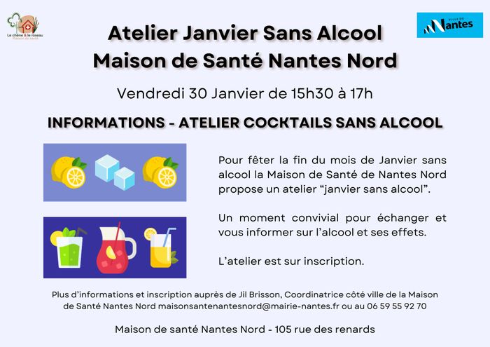 Atelier Janvier Sans Alcool à la Maison de Santé Nantes Nord
