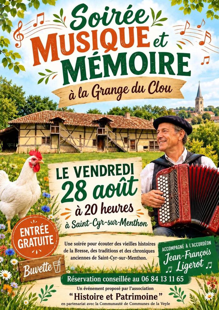 Affiche — Soirée Musique et Mémoire à la Grange du Clou