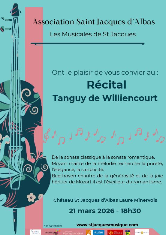 Les musicales de St Jacques - Récital Tanguy de Williencourt
