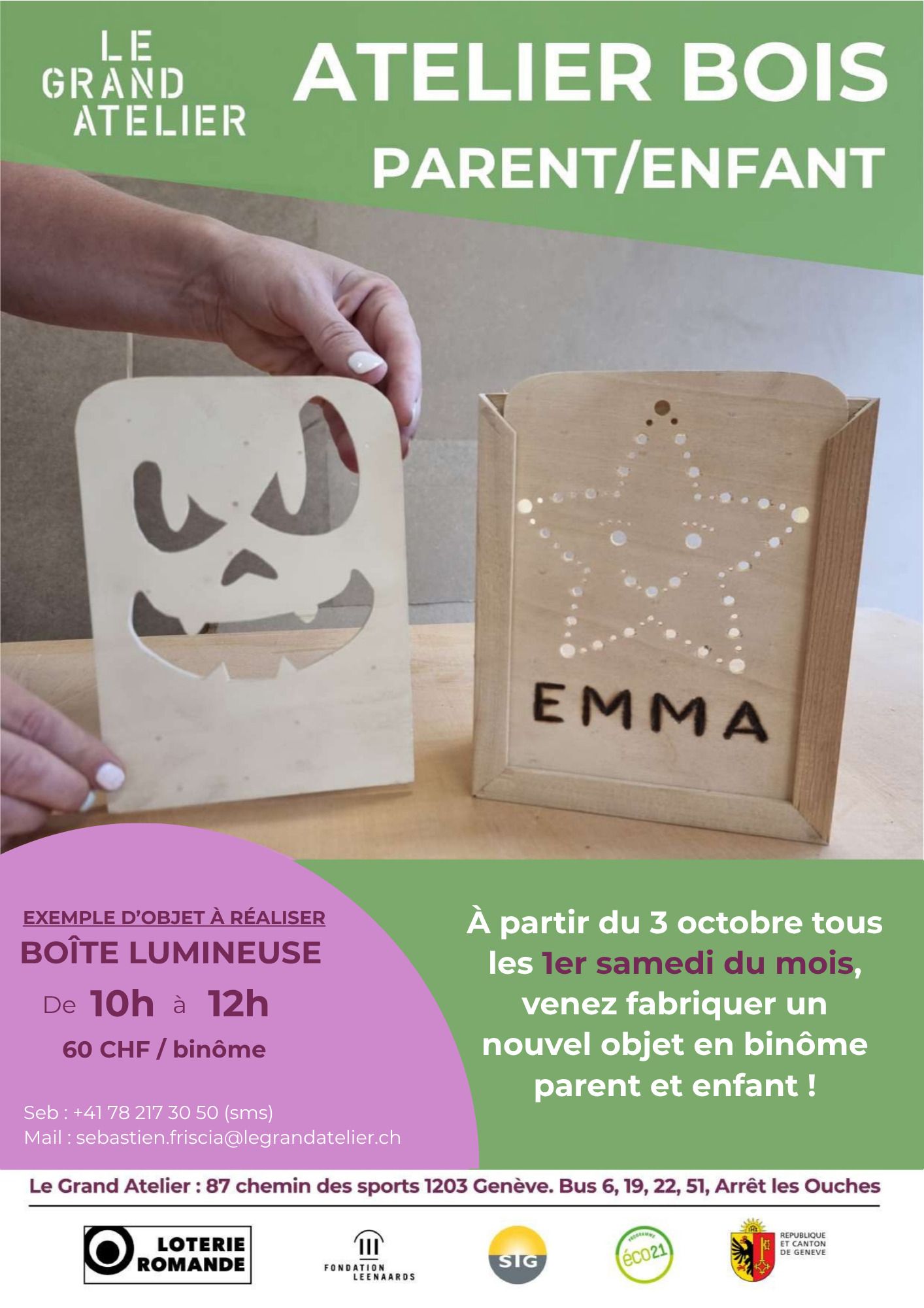 Atelier parent-enfant au Grand Atelier : fabrication d’objets en bois, tous les 1ers samedis du mois