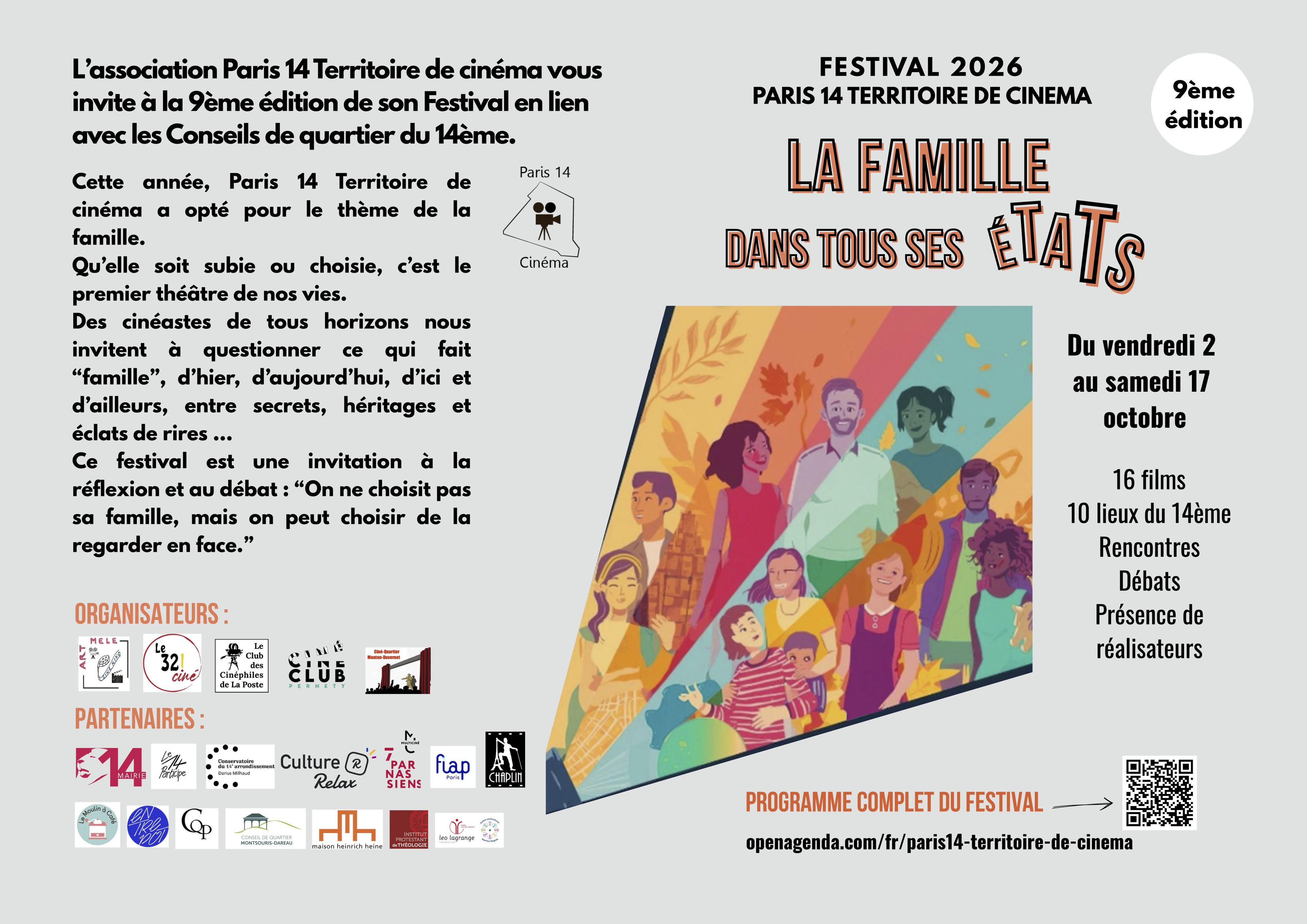 Programme du 9è Festival de Paris 14 Territoire de cinéma