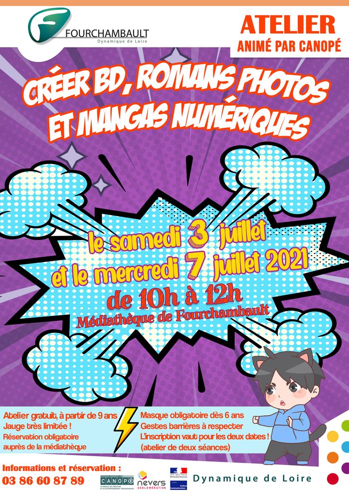 Atelier créatif « création d’une bande dessinée, de romans photos et de mangas numériques »