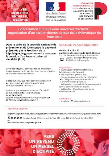 (urgence de candidater) Journée de concertation gouvernementale sur sa réforme du revenu universel d'activité