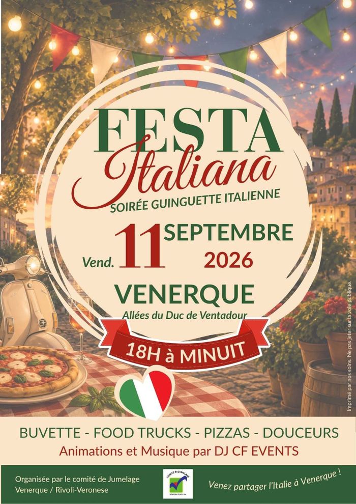 Affiche — Festa Italiana : Soirée guinguette italienne