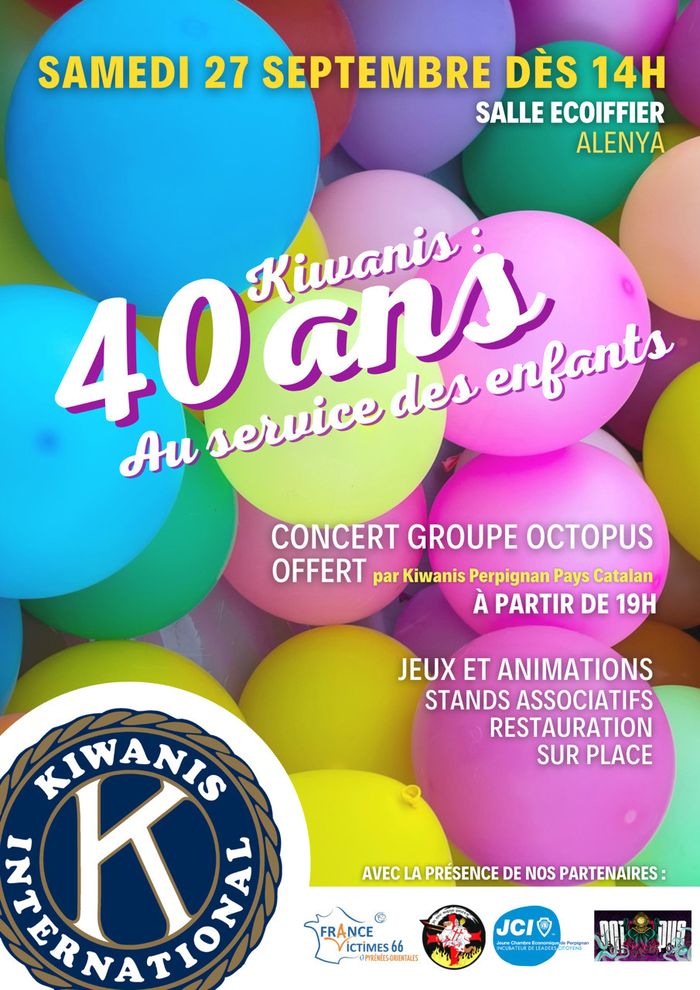40 ans au service des enfants ,ça se fête!
notre devise: "servir les enfants du monde". Pour notre anniversaire jeux et concert gratuit!