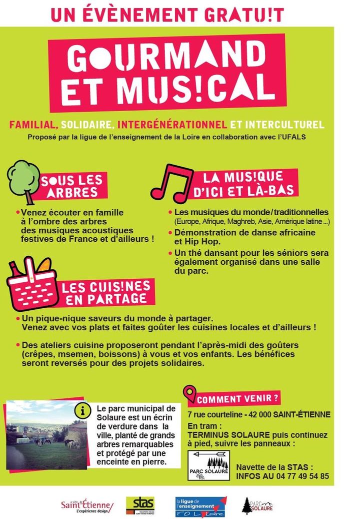 (évènement solidaire) Pique-nique musical du Monde, sous les arbres du Parc de Solaure