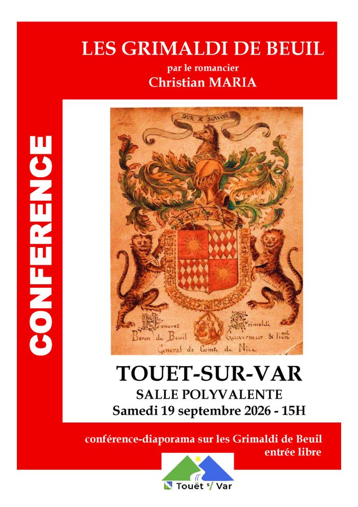 "La saga des Grimaldi de Beuil" par le romancier historien, Christian Maria