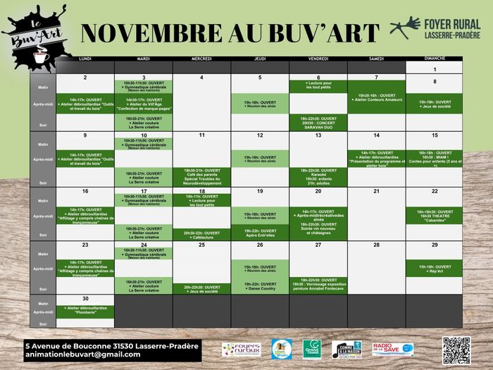 NOVEMBRE au BUV'ART