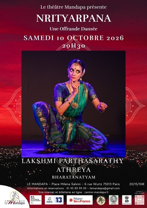 Nrityarpana est une offrande dansée dans le langage du Bharatanatyam. Elle célèbre et explore ce qu'est l'humanité, de traverser la vie dans ses grands moments...