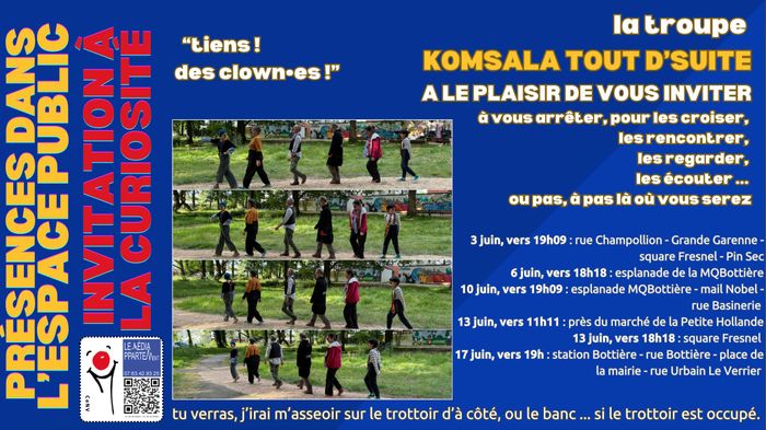 Tiens ! des clowns ! - La troupe Komsala Tout d'suite en balade