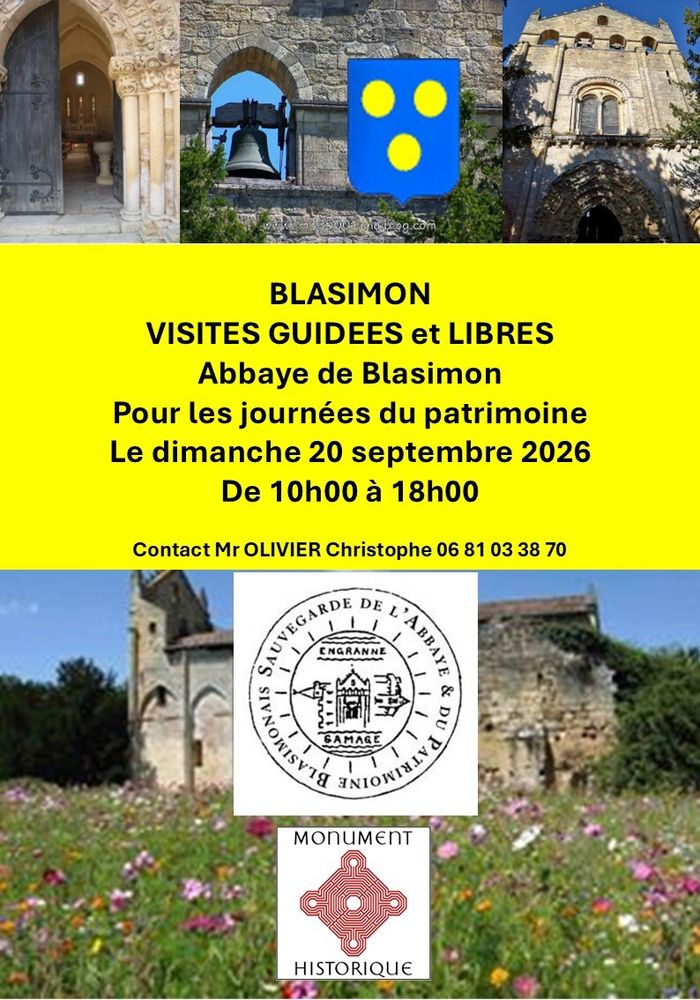 Visite guidée à l'abbatiale de Blasimon, monument classé historique