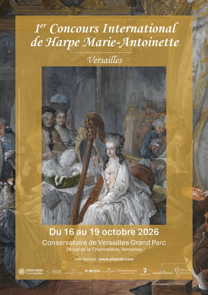 Affiche, 1er Concours international de harpe Marie-Antoinette